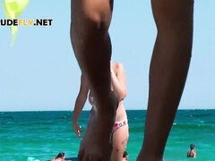 Plaža, Velike joške, Bikinke, Velika, Milf, Nude, Nudist, Joške