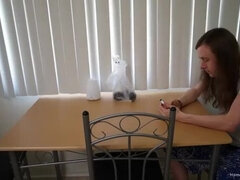 Blondine, Blasen, Hardcore, Selbstgemacht, Lecken, Muschi, Rasiert, Stiefmutter