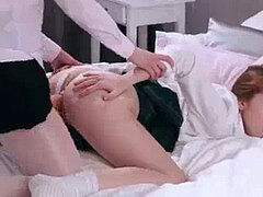 Lesbisch, Voorbinddildo, Tiener, Speelgoed