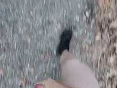 Walking naked on a trail