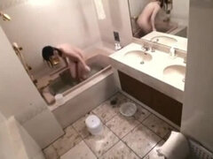 Stunning flat chested oriental female perfroming in fetish sex video