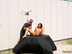 素人, 黒人, フェラチオ, 茶髪の, ディルド, 顔射, お金, アウトドア