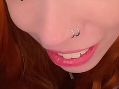 Enthousiasteling, Mooi, Pijpbeurt, Stel, Europees, Huisgemaakt, Roodharige vrouw, Mager