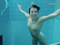 Russian beauty Gazel Podvodkova flaunts her tight nude body underwater