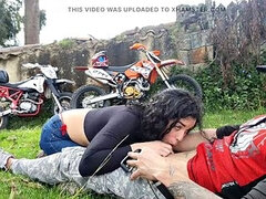 I agreed to go riding a motorcycle with a friend and she cant wait to suck me