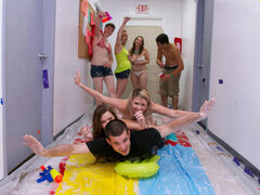 Blondine, Blasen, Braunhaarige, Europäisch, Gruppe, Hardcore, Titten