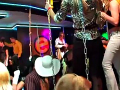 Sexy pornstars fuck in public at a swinger party