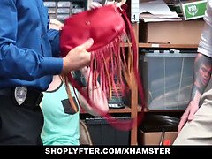 Shoplyfter - hot teenie screwed while step dad has to see