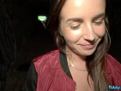 Grosser schwanz, Blasen, Braunhaarige, Im freien, Muschi