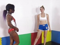 The Olympic Showdown - Interracial Dame Wrestling