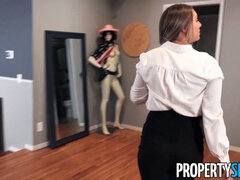 Propertysex real estate agent with natural melons makes sex movie with customer