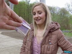 美女, ブロンド, フェラチオ, カワイイ, Hd, アウトドア, 公共, 生徒