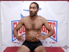 Intense interracial nude wrestling match featuring curvy Bella Rossi!