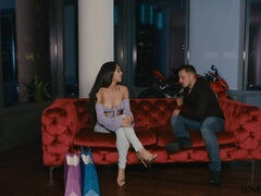 Velik kurac, Rjavolaska, Zunanji izliv, Globoko grlo, Fetiš, Stopala fetiš, Hd, Pete