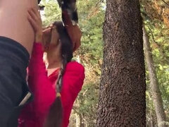 Blasen, Braunhaarige, Paar, Besamung, Flashen, Öffentlich, Dürr, Titten