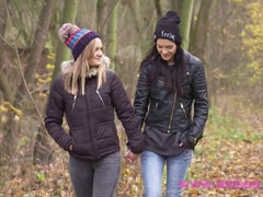 Gorgeous European teens passionate lesbian love making