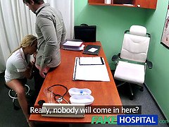 Nikky Dream, the sexy nurse at the fakehospital, gives a helping hand to a lucky patient's erection